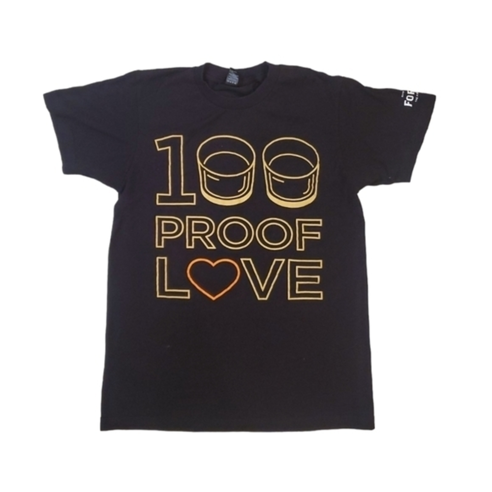 Old Forester Bourbon Women's‎ 100 Proof Love Black Short Sleeve T-Shirt Small